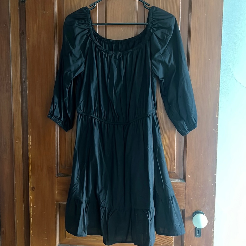 Black, 3/4 sleeve dress